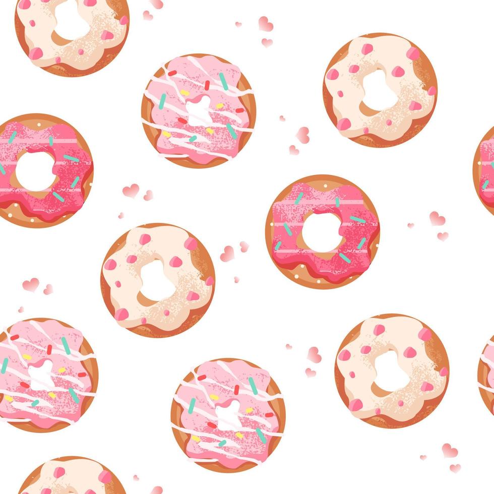 nahtloses musterdesign der donutillustration vektor