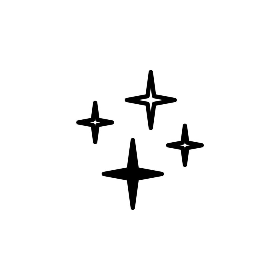 sterne, nacht durchgezogene linie symbol designkonzept für web und ui, einfaches symbol geeignet für alle zwecke. vektor
