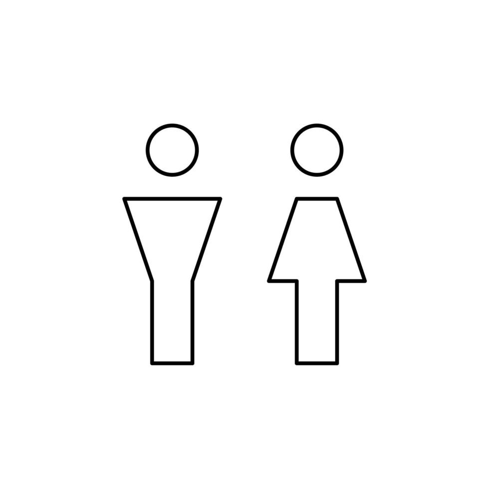 Geschlecht, Zeichen, männlich, weiblich, gerade dünne Linie Symbol Vektor Illustration Logo Vorlage. für viele Zwecke geeignet.