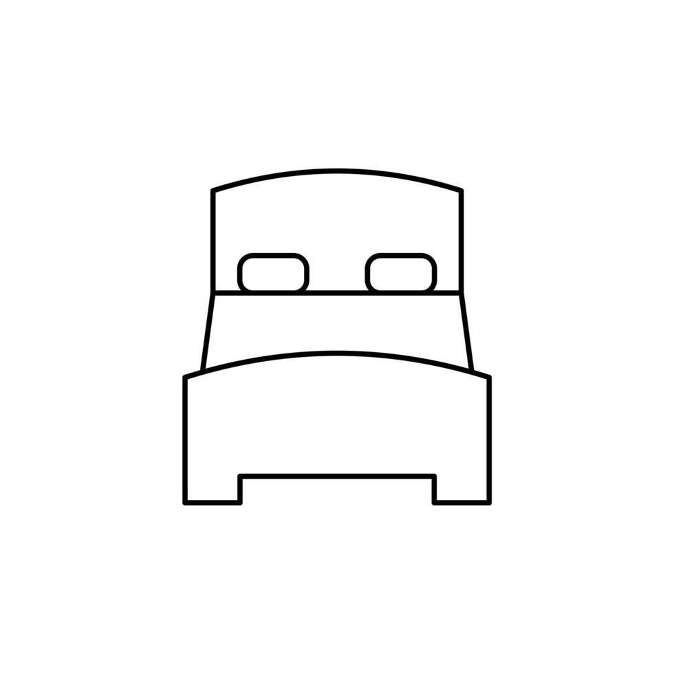 Bett, Schlafzimmer dünne Linie Symbol Vektor Illustration Logo Vorlage. für viele Zwecke geeignet.