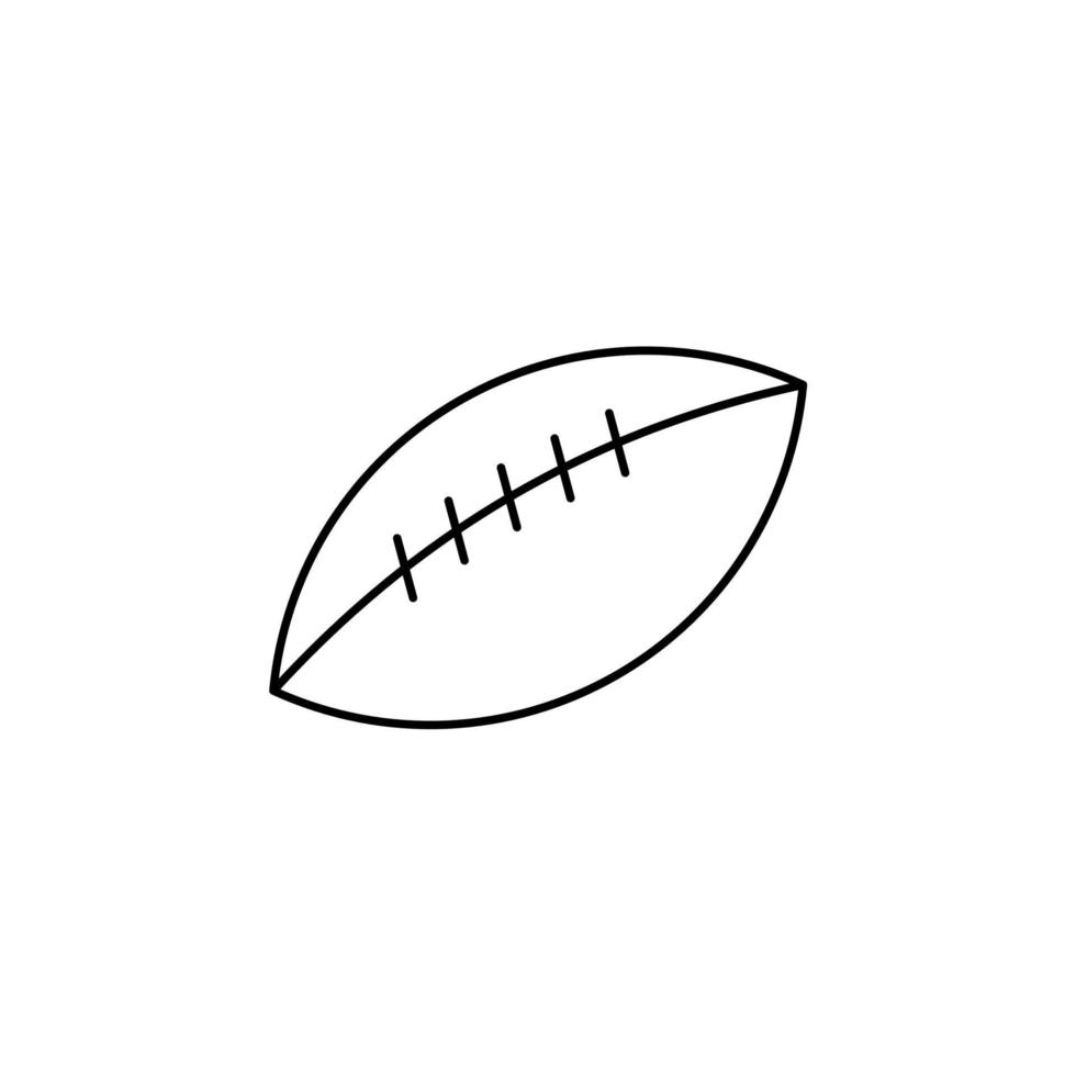 rugby, amerikansk fotboll, boll tunn linje ikon vektor illustration logotyp mall. lämplig för många ändamål.