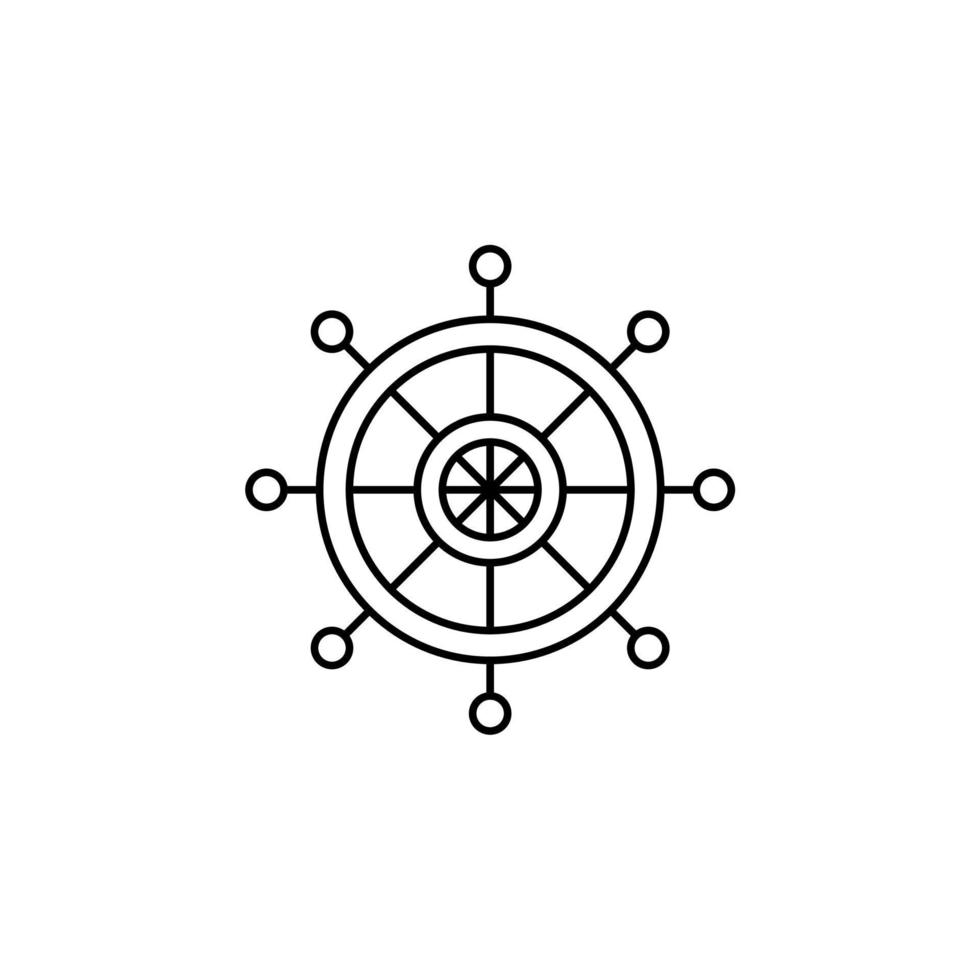 Ruder, Nautik, Schiff, Boot dünne Linie Symbol Vektor Illustration Logo Vorlage. für viele Zwecke geeignet.