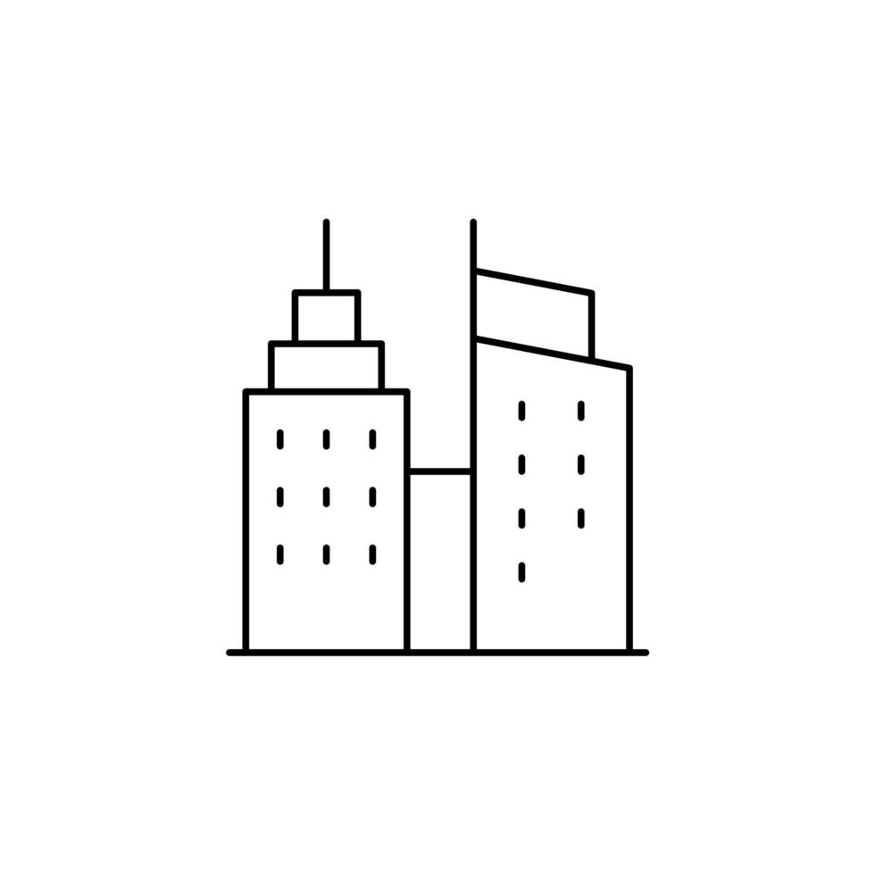 Stadt, Stadt, städtische dünne Linie Symbol Vektor Illustration Logo Vorlage. für viele Zwecke geeignet.