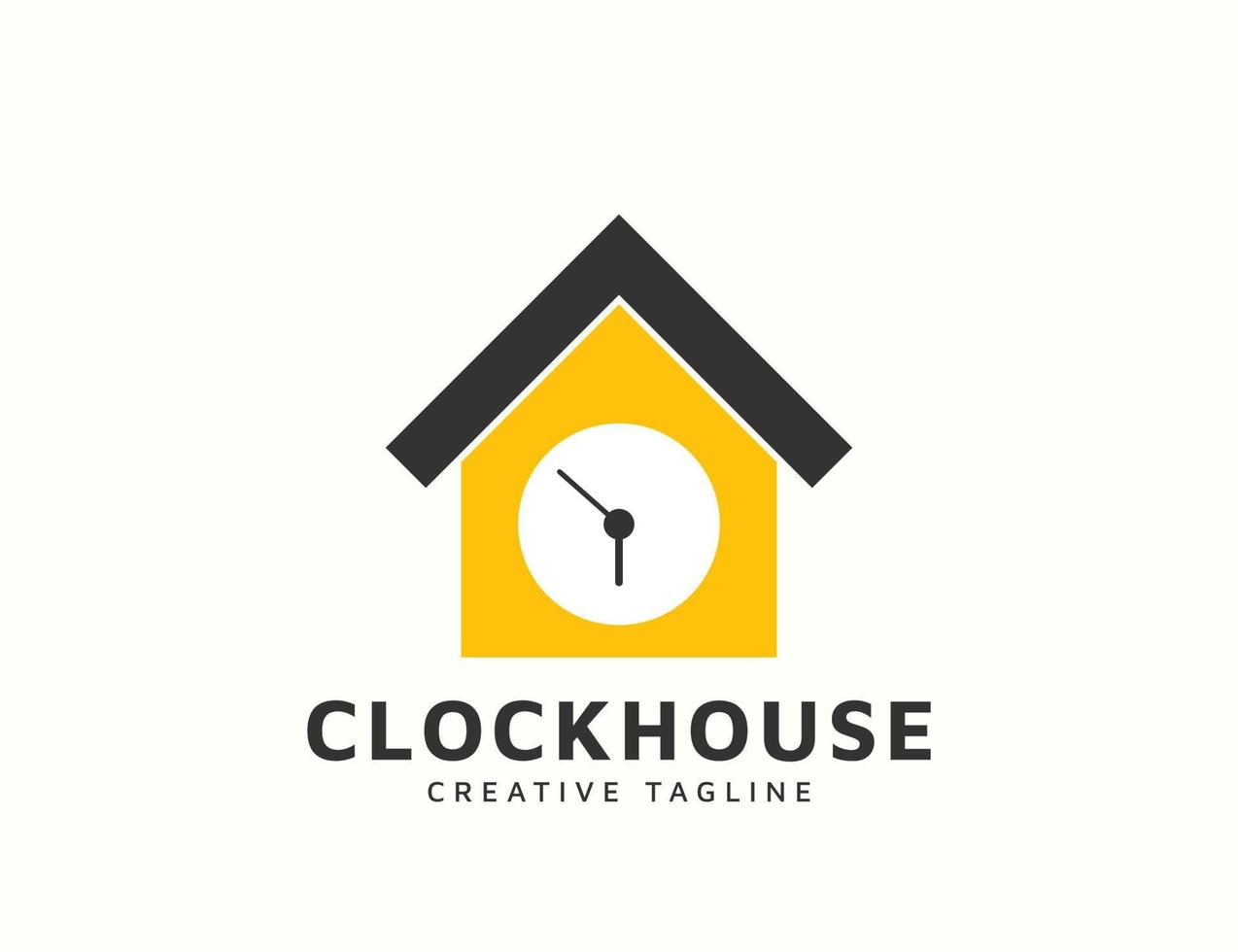 klocka hus logotyp design vektor