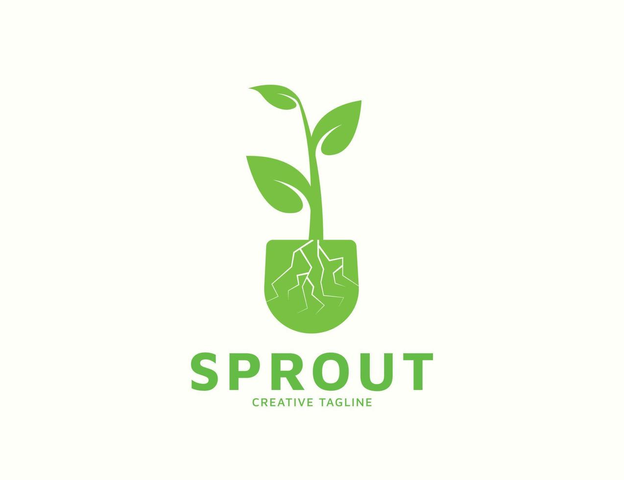 jordbruk logotyp med grodd växt vektor