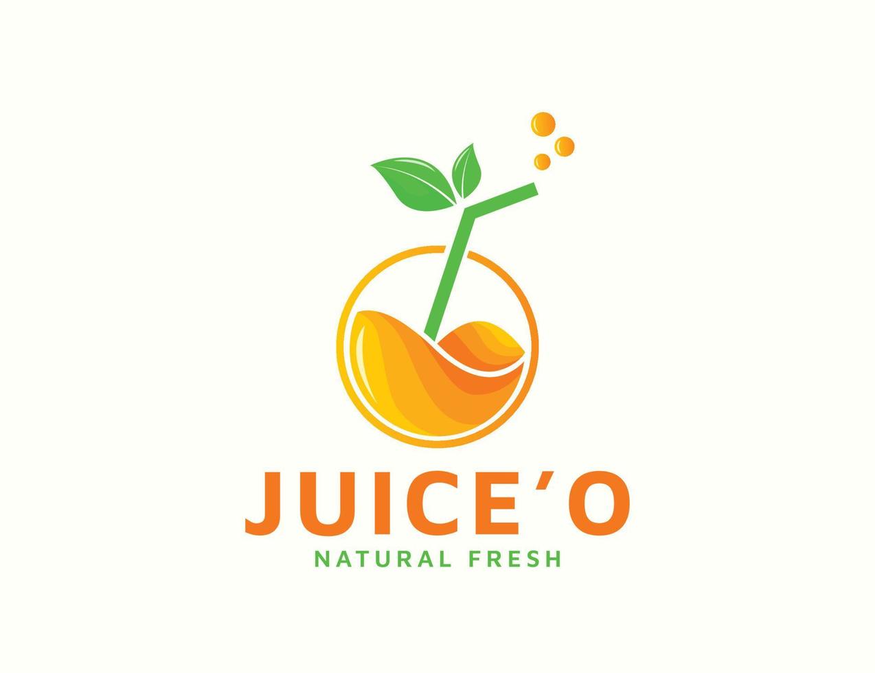 färsk apelsinjuice logotypdesign vektor