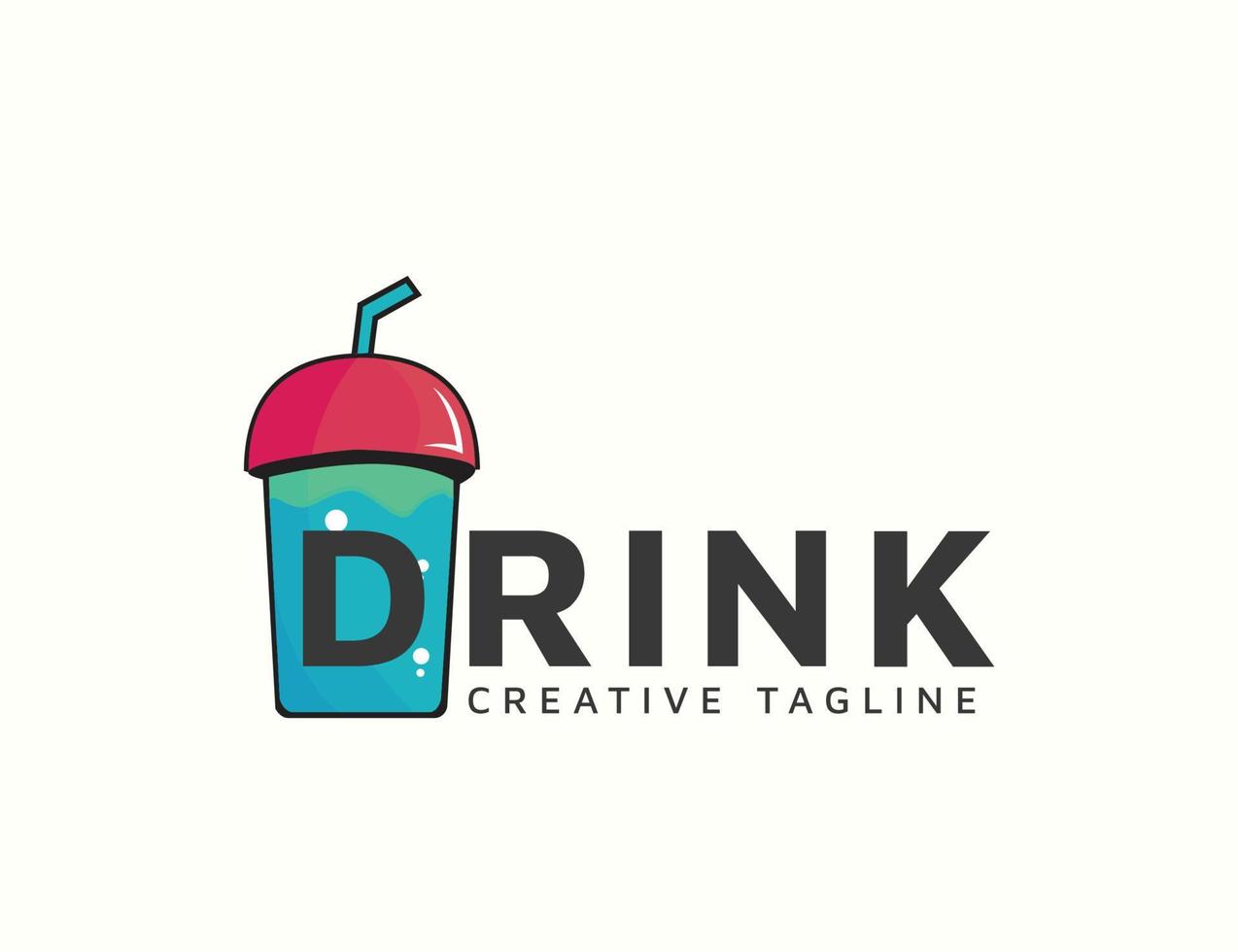 drink kopp läsk logotyp design vektor