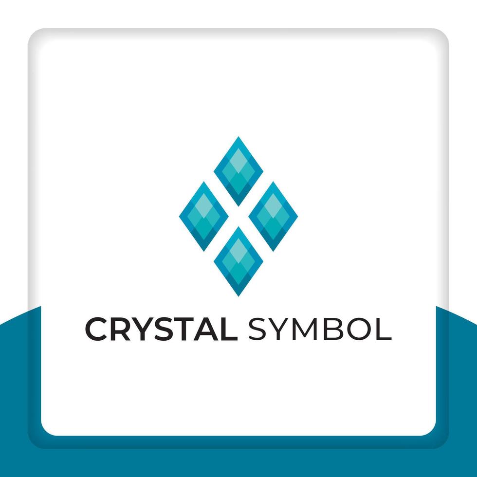 Logo-Design-Kristall, Smaragd-Symbolvektor. für Schmuck, Onlineshop vektor