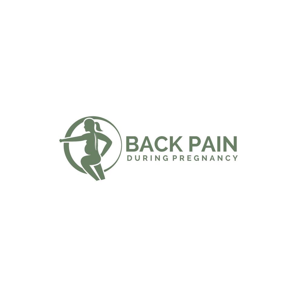 Rückenschmerzen Schwangerschaft Logo Design Symbol Vektor