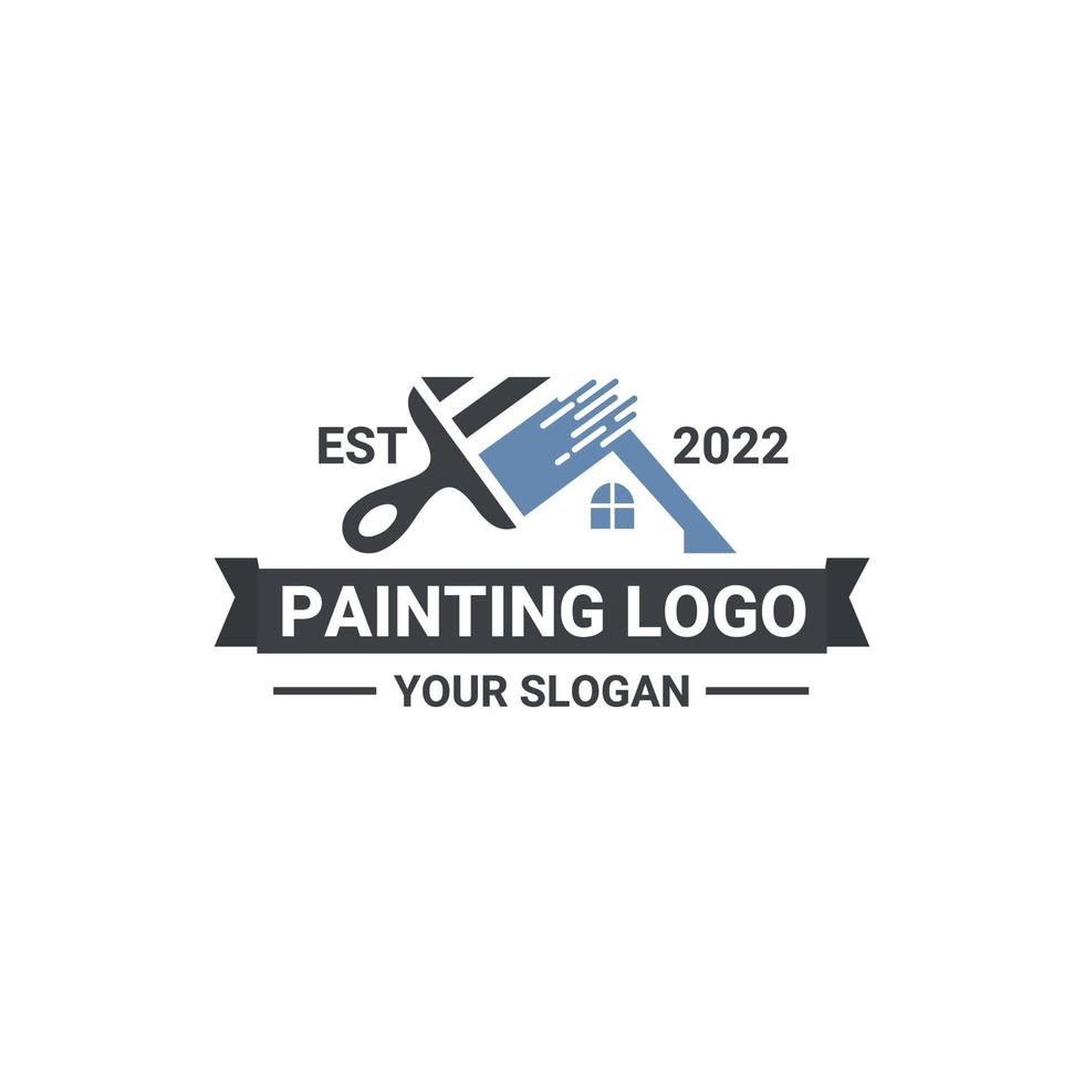 Hausmalerei Logo Design Symbolvektor vektor
