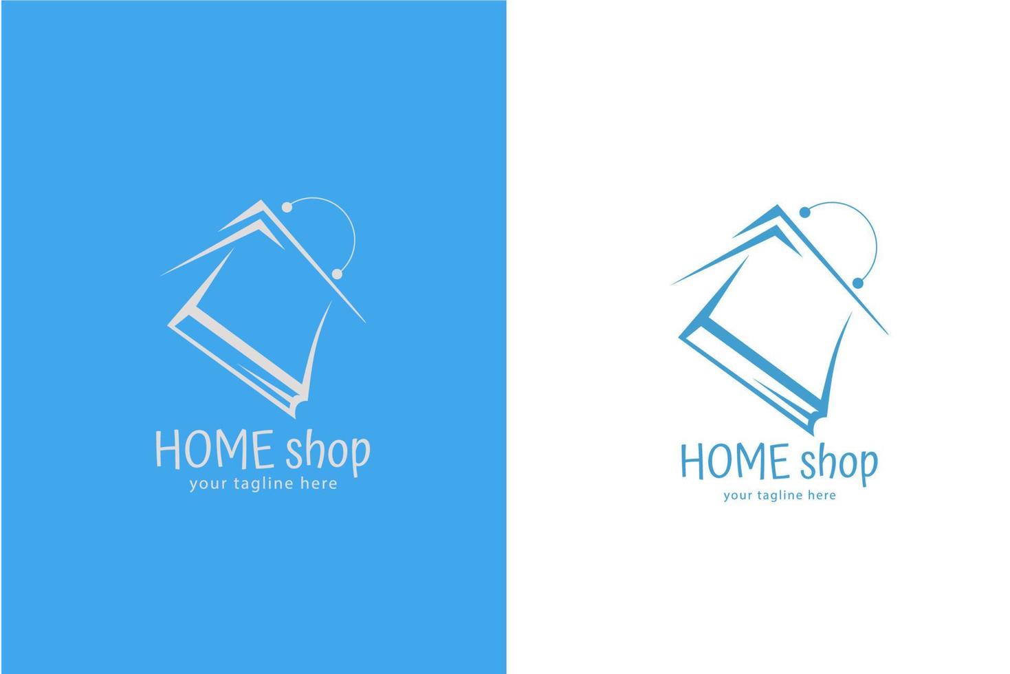 Logo-Design für Home-Shop im flachen Stil. vektor