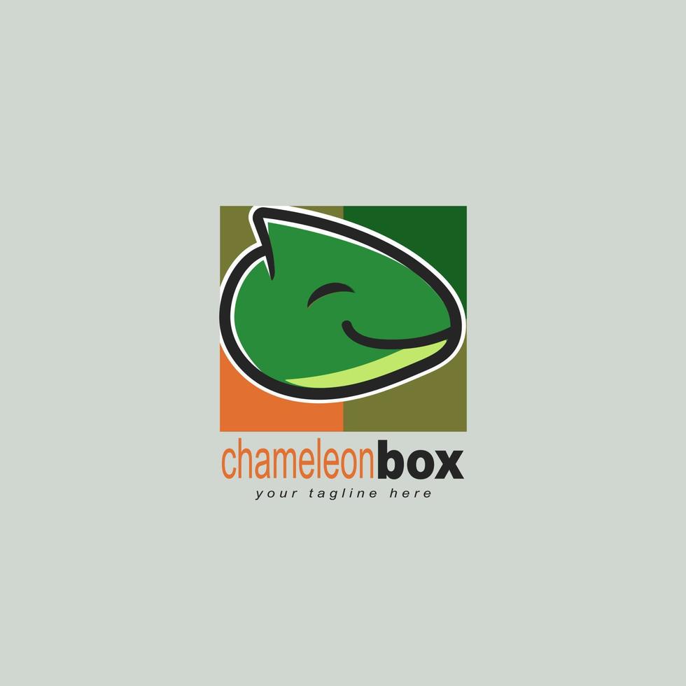 Logo-Design für eine Chamäleon-Box oder kann als Shop-Logo verwendet werden vektor