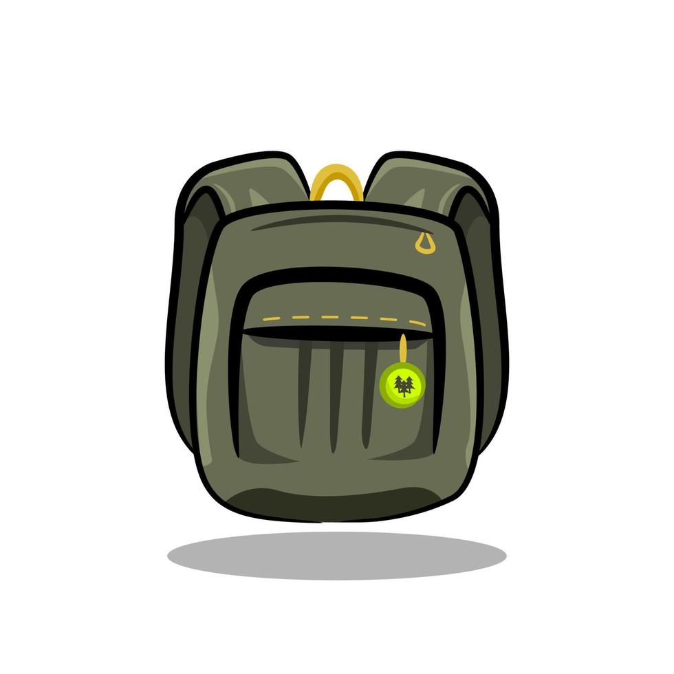 Farbige Tasche, Rucksack, Rucksack, Rucksack-Symbol im Cartoon-Stil. vektor