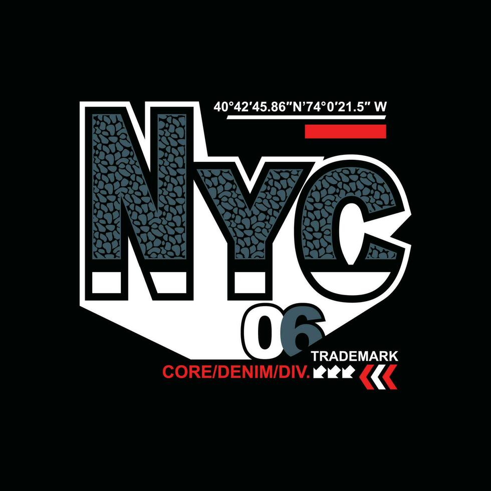 ny new york, element der männermode und moderne stadt im typografie-grafikdesign. vektorillustration. t-shirt, kleidung, bekleidung und andere verwendungen vektor