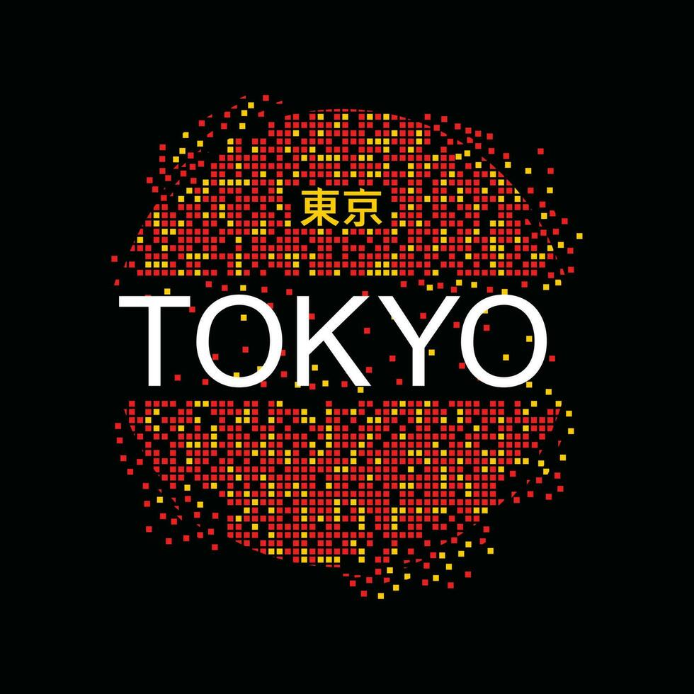 tokyo bokstäver händer och slogan typografi design i vektorillustration. inskription på japanska med översättningen är tokyo vektor