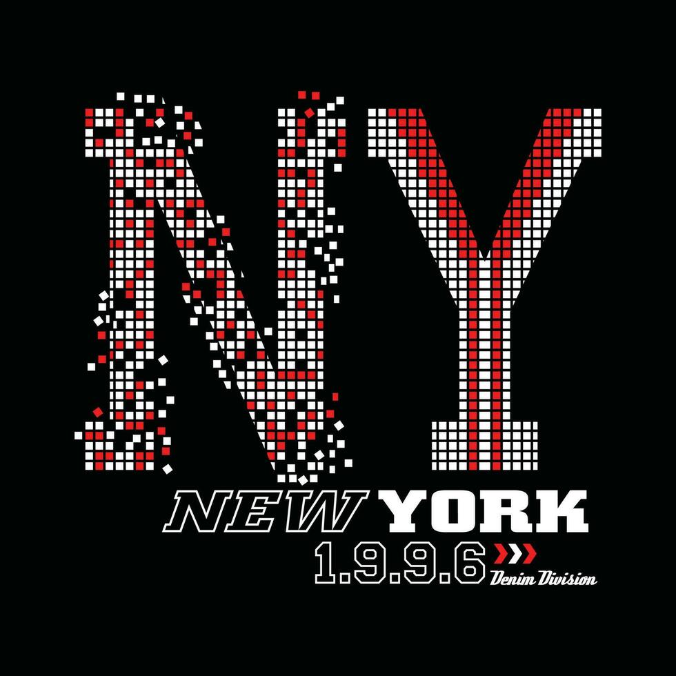 ny new york, element der männermode und moderne stadt im typografie-grafikdesign. vektorillustration. t-shirt, kleidung, bekleidung und andere verwendungen vektor