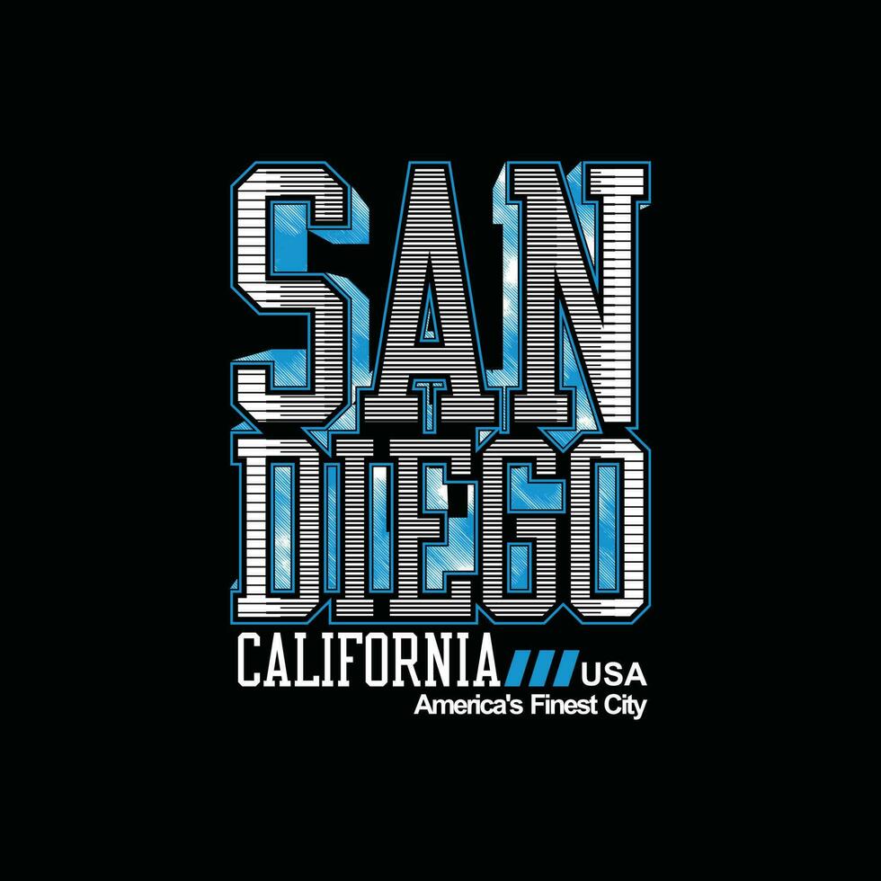 san diego kalifornien, modern typografi och bokstäver grafisk design i vektorillustration.tshirt, kläder, kläder och andra användningsområden vektor