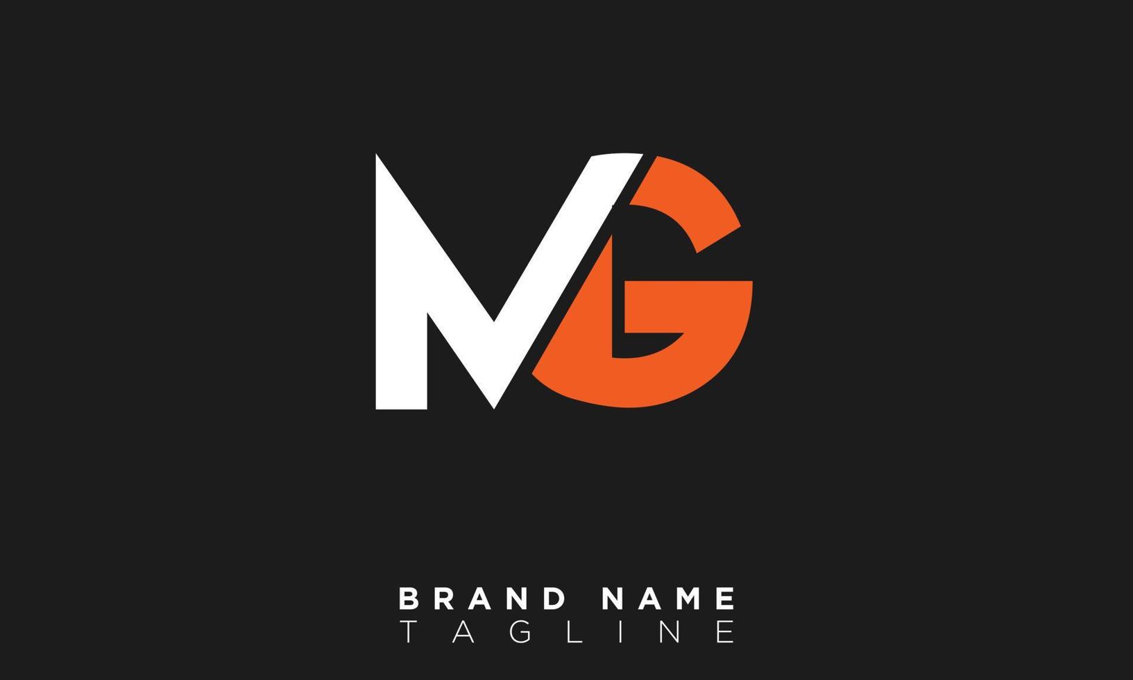 mg alfabetet bokstäver initialer monogram logotyp gm, m och g vektor