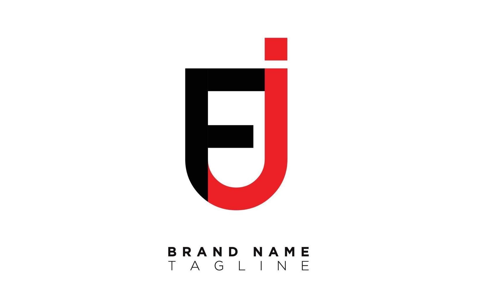 fj alphabet buchstaben initialen monogramm logo jf, f und j vektor