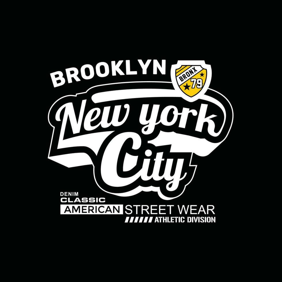 ny new york, modern der typografie und des schriftgrafikdesigns in vektorillustration. tshirt, kleidung, bekleidung und andere verwendungen vektor