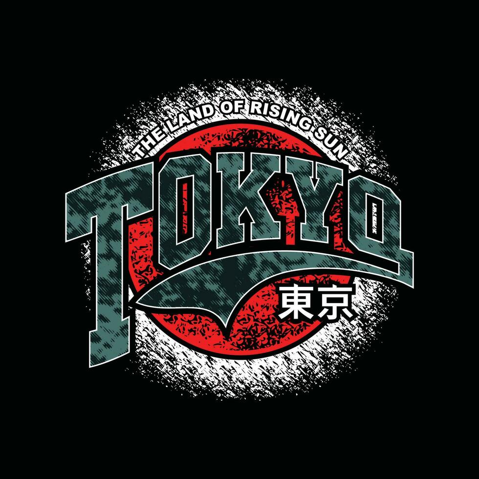 tokyo bokstäver händer och slogan typografi design i vektorillustration. inskription på japanska med översättningen är tokyo vektor