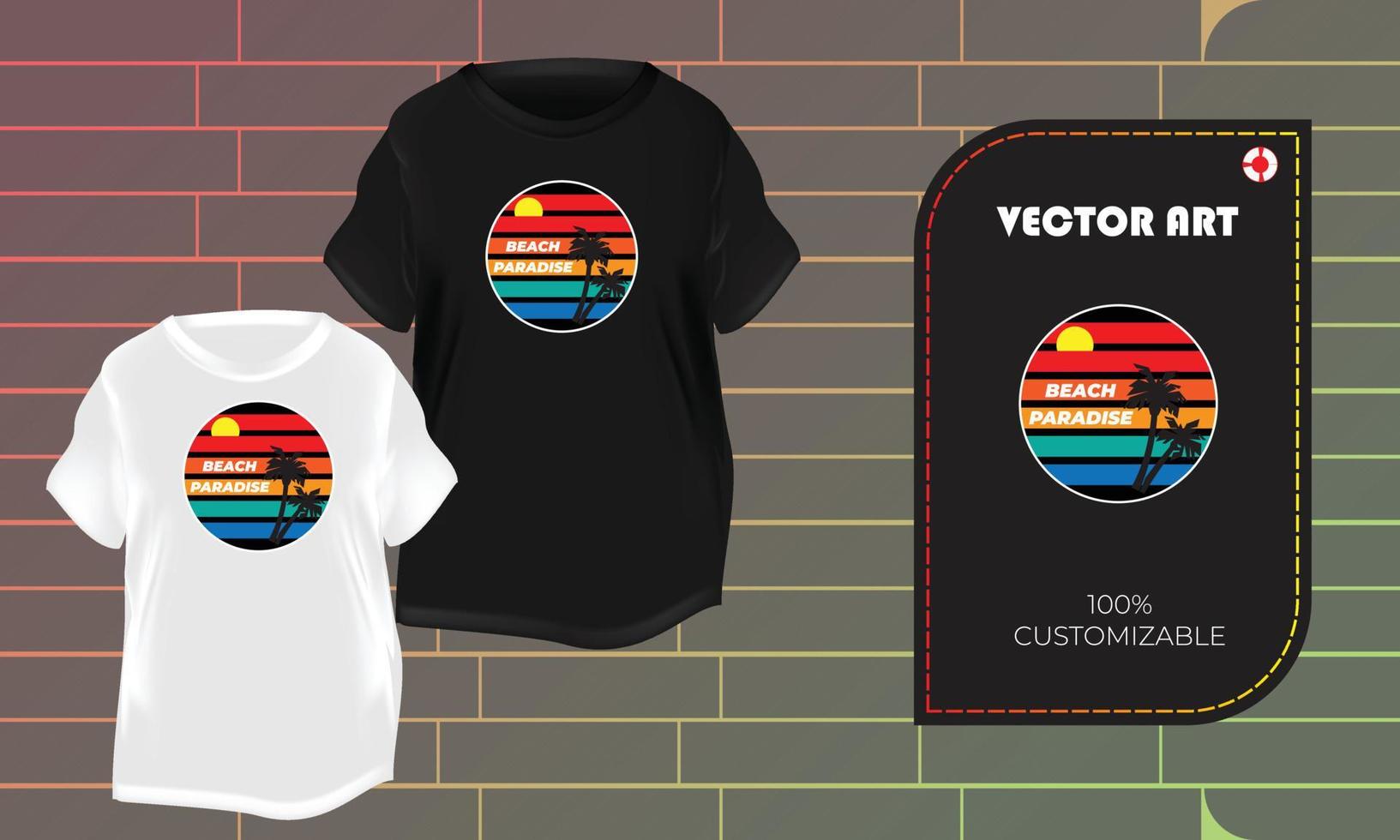 strandparadies kalifornien sommer t-shirt design vektorillustration vektor