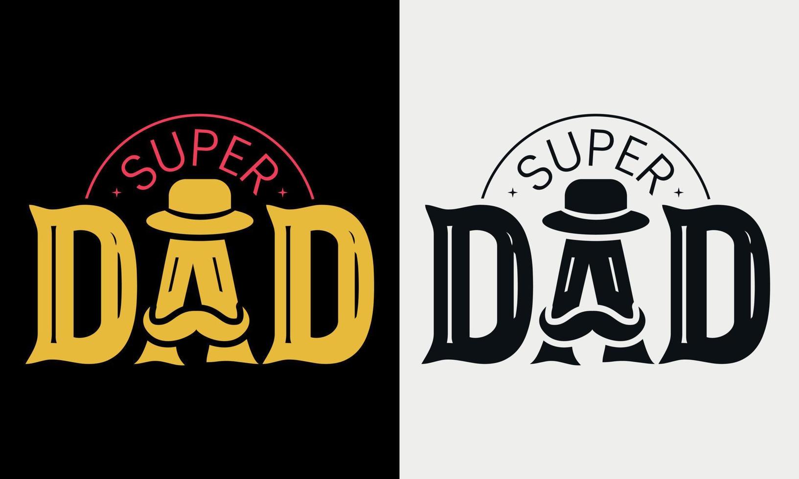 super pappa vektorillustration, handritade bokstäver med fars dag citat, fars mönster för t-shirt, affisch, tryck, mugg och för kort vektor