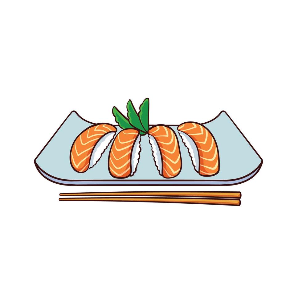 sushi ist ein typisches essen aus japan vektor