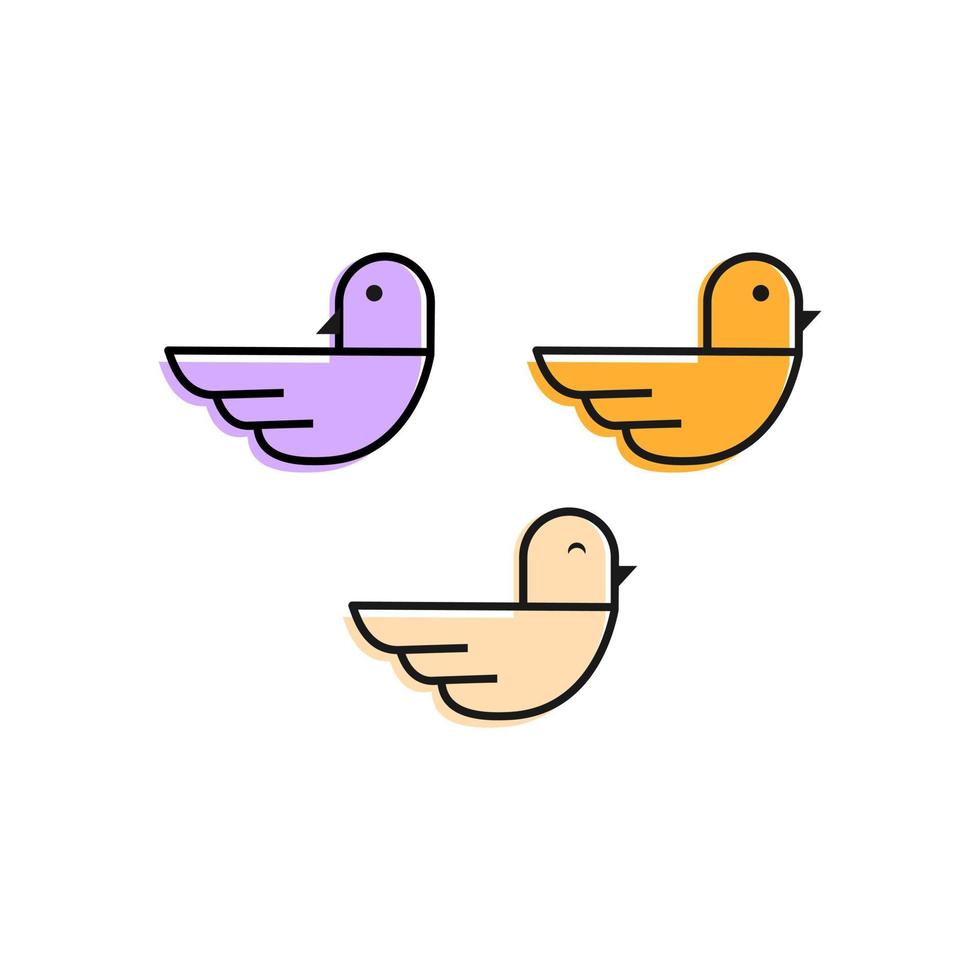 flock fåglar logotyp design vektor illustration