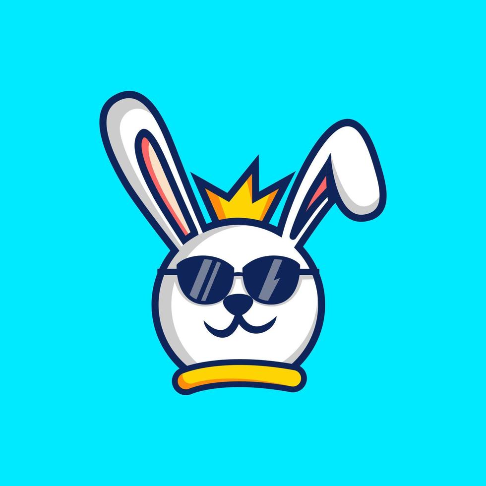 söt kanin med glasögon logotyp design vektorillustration vektor