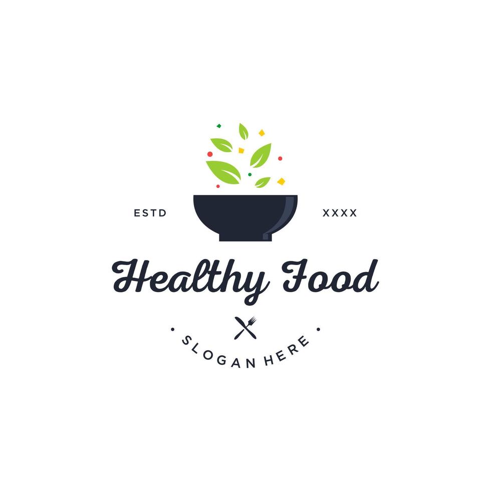 gesunde Lebensmittel-Logo-Design-Vektor-Illustration vektor