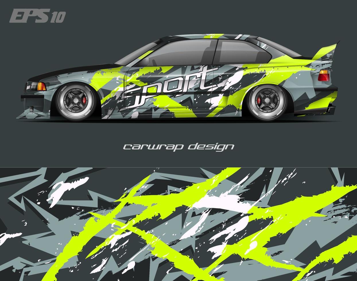 abstrakt bilinpackningsdesign modern racingbakgrundsdesign för fordonsinpackning, racerbil, rally, etc vektor