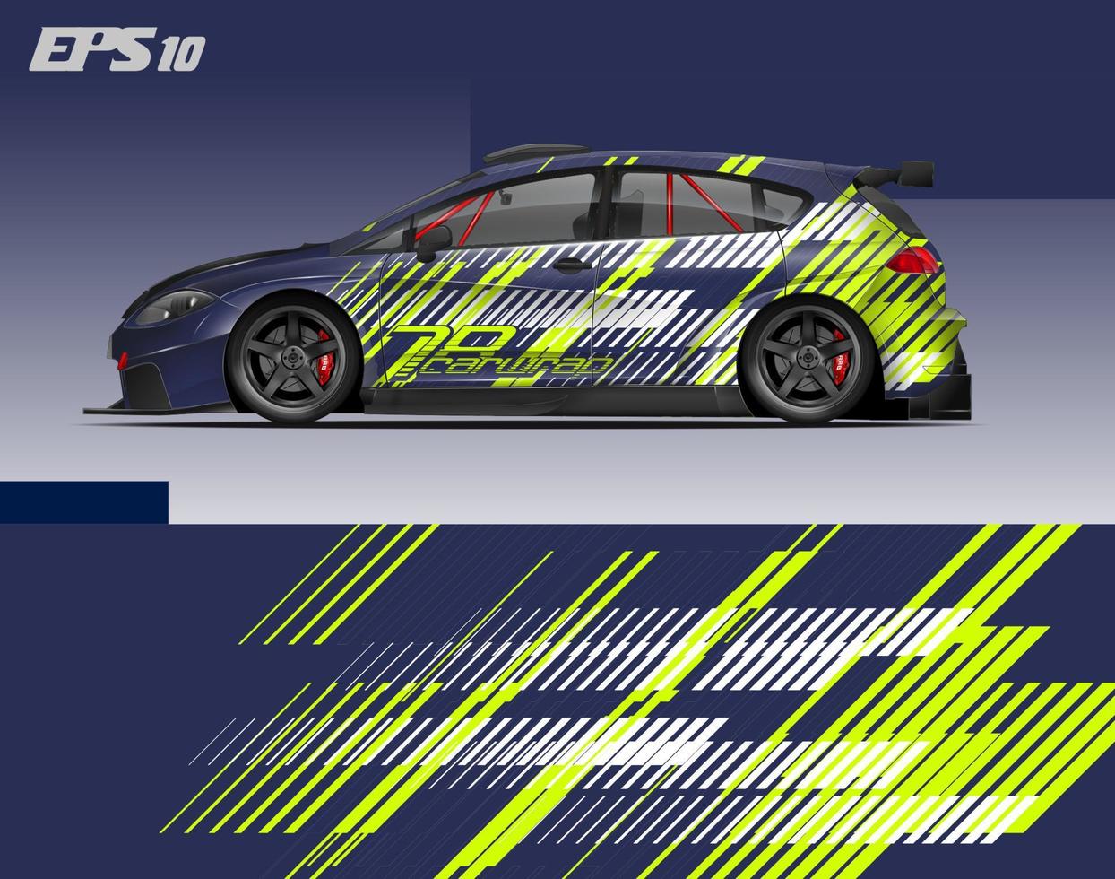abstraktes Car Wrap Design modernes Rennhintergrunddesign für Fahrzeugfolierung, Rennwagen, Rallye usw vektor