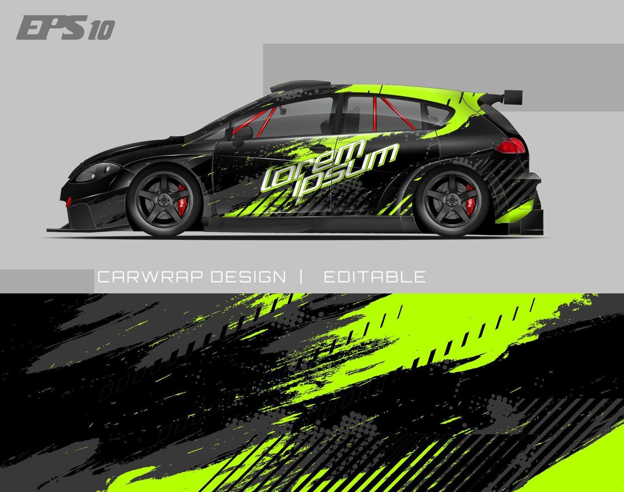 abstrakt bilinpackningsdesign modern racingbakgrundsdesign för fordonsinpackning, racerbil, rally, etc vektor