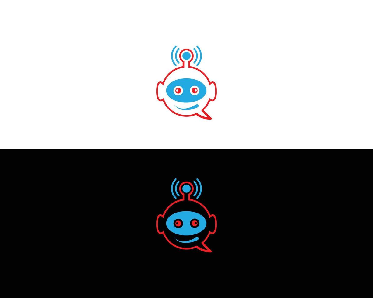 Chat-Bot-Logo-Design, Kopfhörer mit Vektorvorlage für Mikrofonsymbole vektor