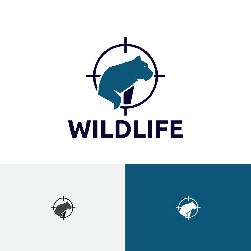 djurskydd tiger djur skott jägare mål logotyp vektor