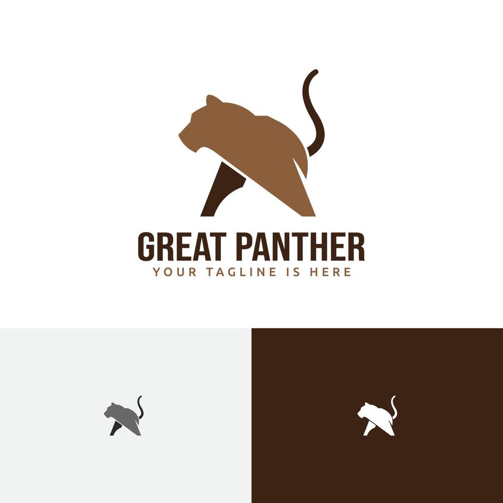 großes Panther-Tiger-Jaguar-Dschungel-Wildtier-Logo vektor