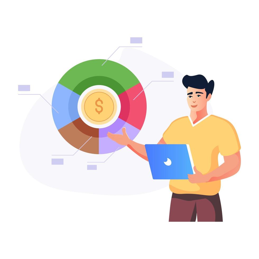 en illustration av finansiell statistik, redigerbar vektor