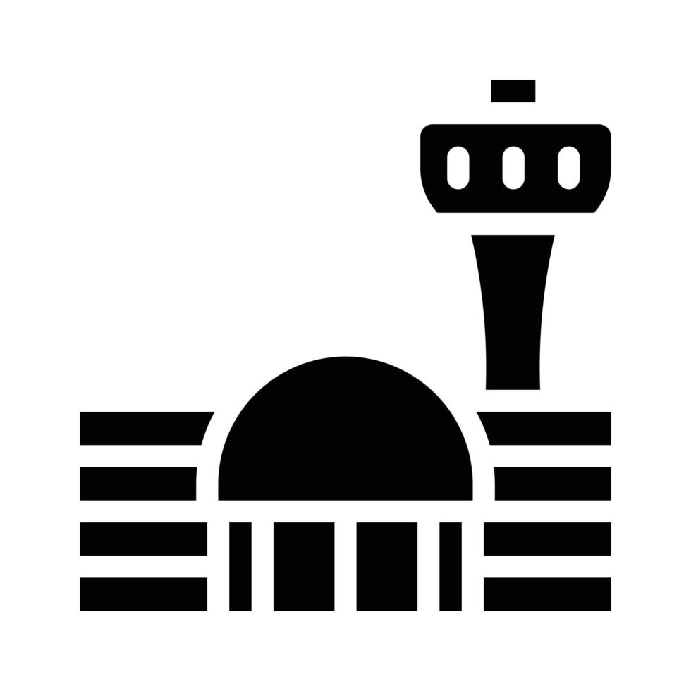 Flughafengebäude Glyphen-Symbol Vektor schwarze Illustration