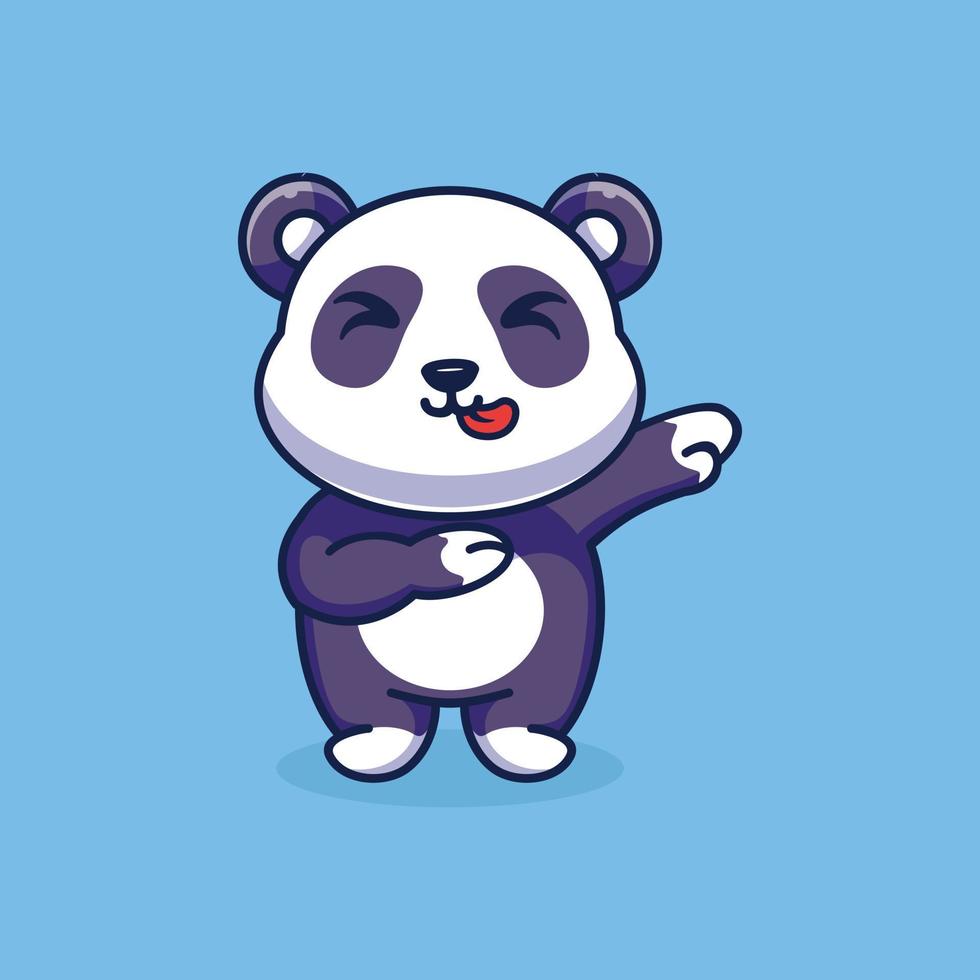 söt panda dabbing tecknad vektor ikonillustration