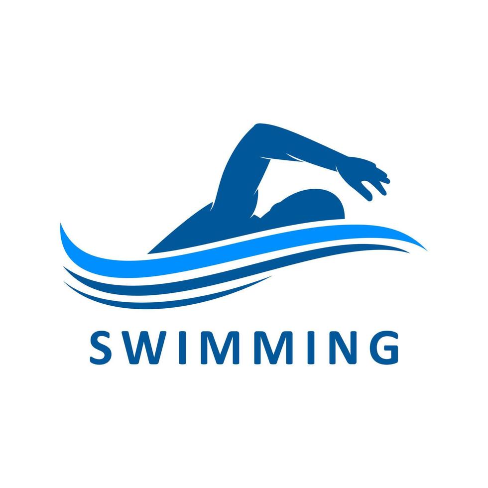 simning vektor logotyp