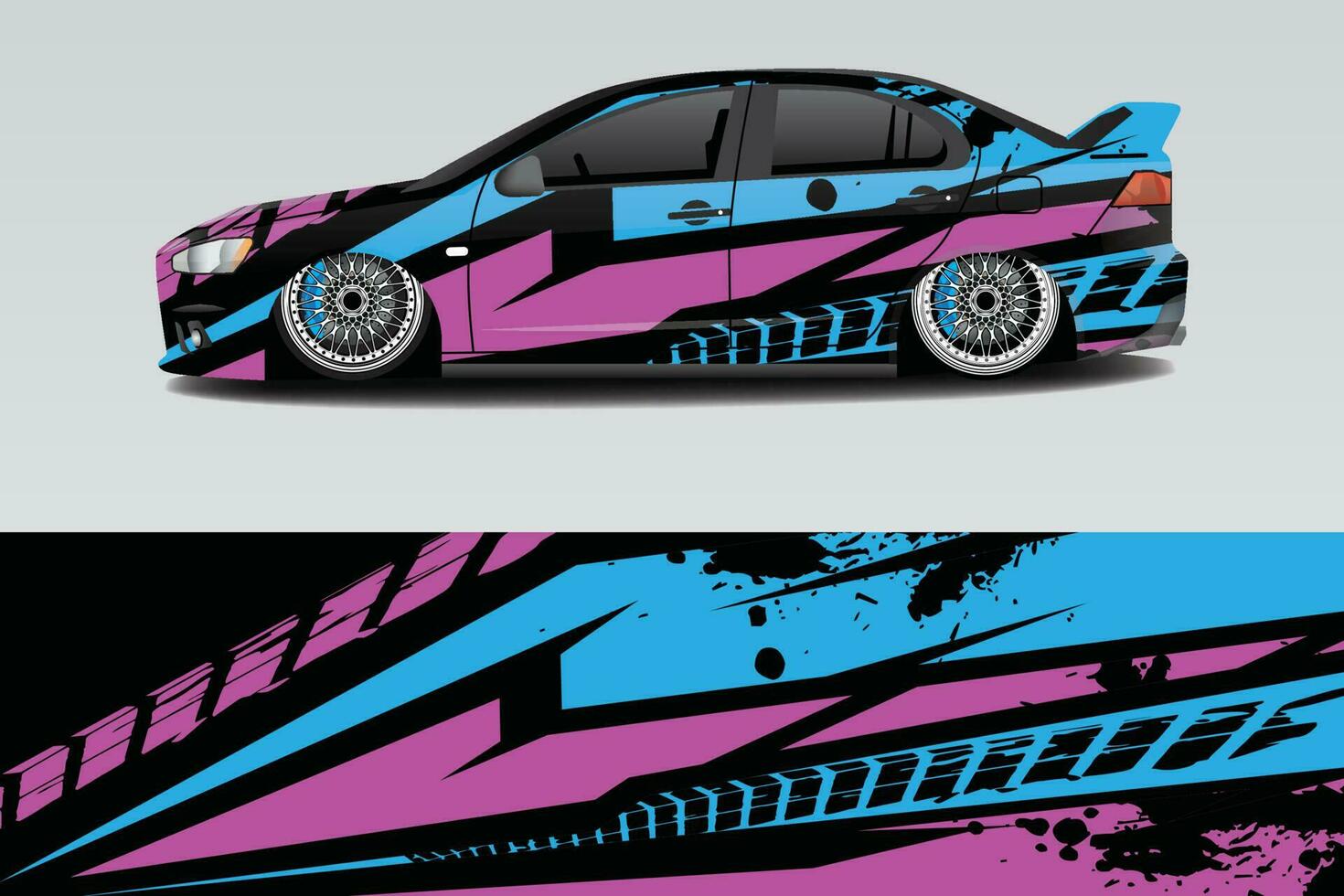 Car Wrapping Sticker Design für Rennwagen vektor