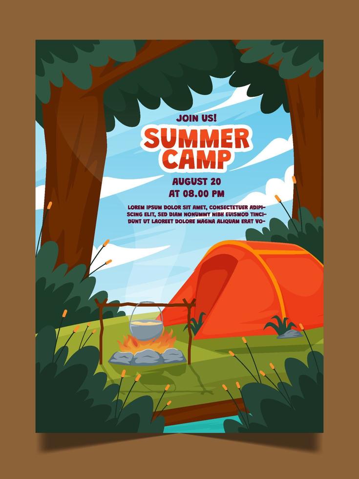 Sommercamp-Plakat vektor