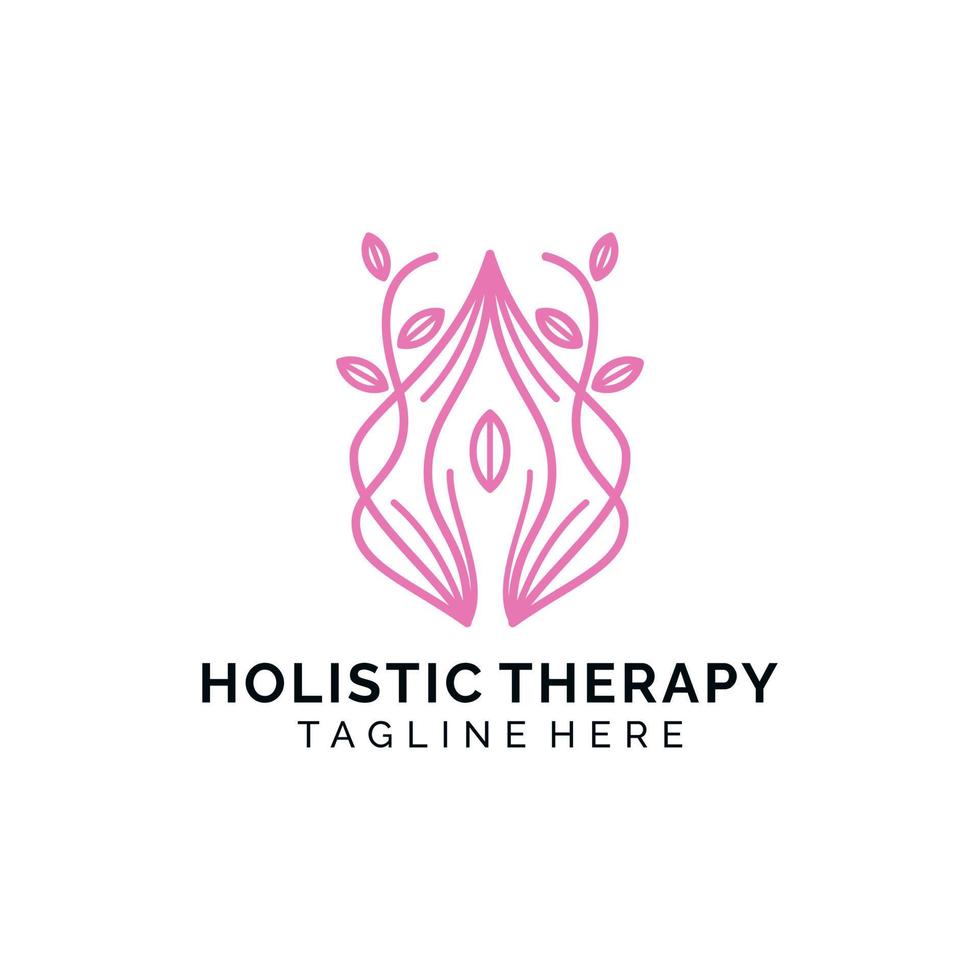 ganzheitliche therapie natur logo design vektor