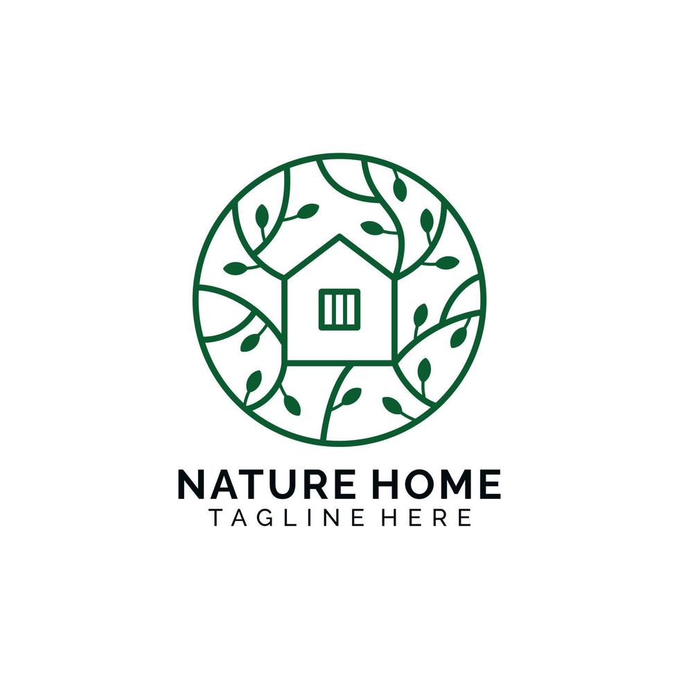 natur hem monilne minimalistisk logotyp design vektor