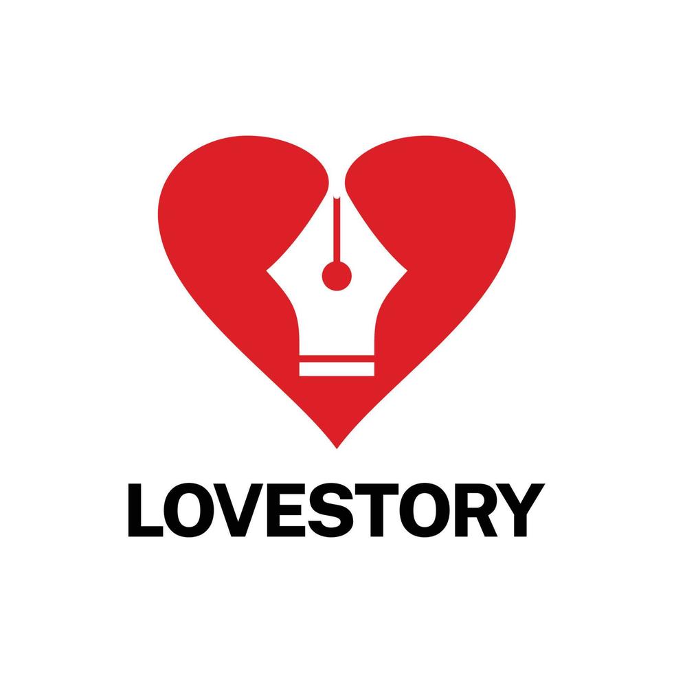 kärlekshistoria logotyp vektor mall