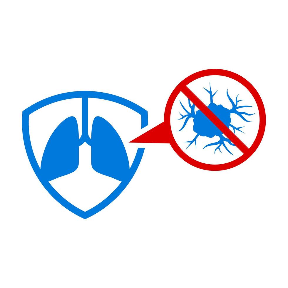 symbol för att skydda och bekämpa lungcancervektor vektor