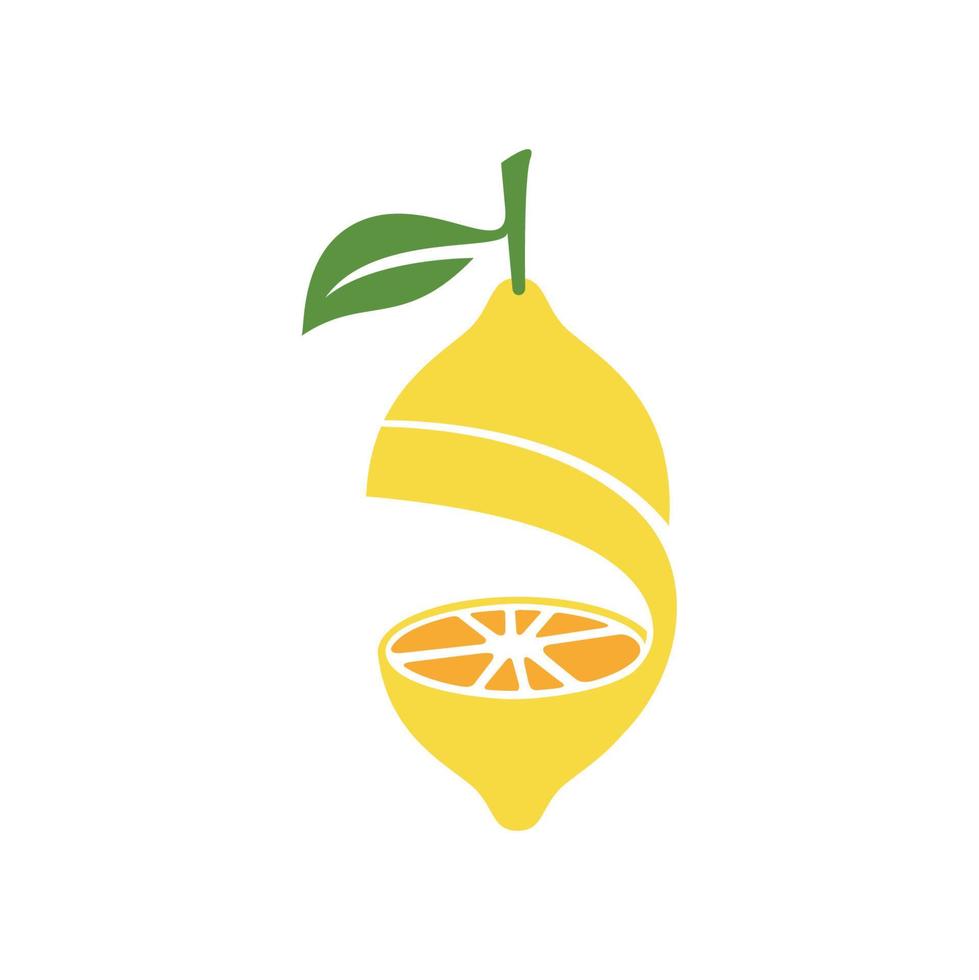 Zitronenscheibenvektor. frische zitronenfrüchte in der sommersaison. Sommerfrucht vektor