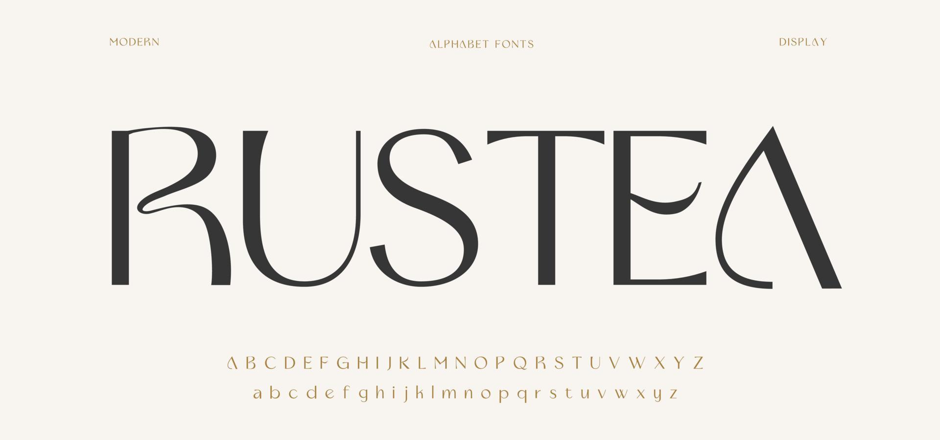 luxuriöse fantastische Alphabet-Schriftart. moderne serifenlose Typografie vektor