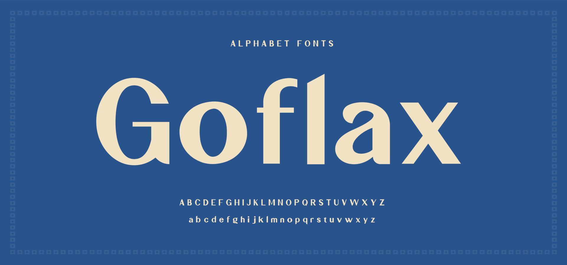 Sans-Serif-Alphabet-Schriftart. moderne klassische typografie vektor